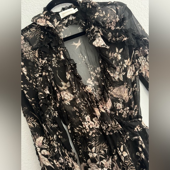 Zimmerman Maples Feathery Wrap Dress size 0 100% Silk - Picture 7 of 9